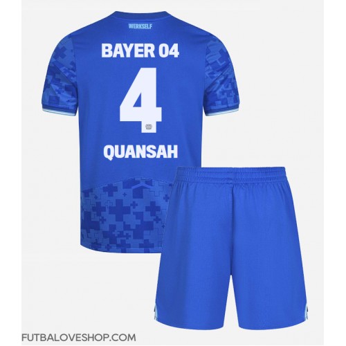 Dres Bayer Leverkusen Jarell Quansah #4 Tretina pre deti 2025-26 Krátky Rukáv (+ trenírky)